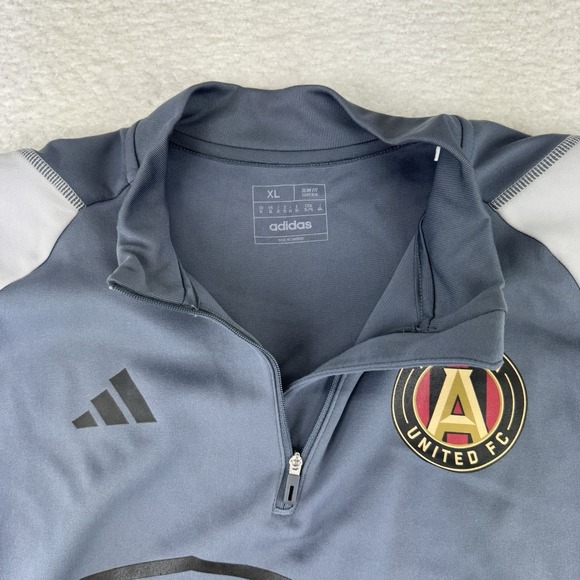 Adidas Atlanta United 1/4 Zip Warm Up Sweater Mens XL Slim Aeroready - Picture 6 of 10